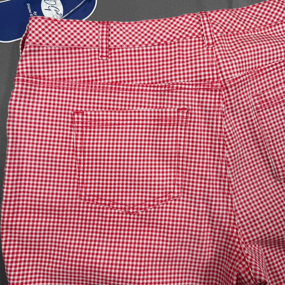 DG2 by Diane Gilman Womens 16WP Red Gingham Check Straight Leg Pants Casual - Picture 14 of 16